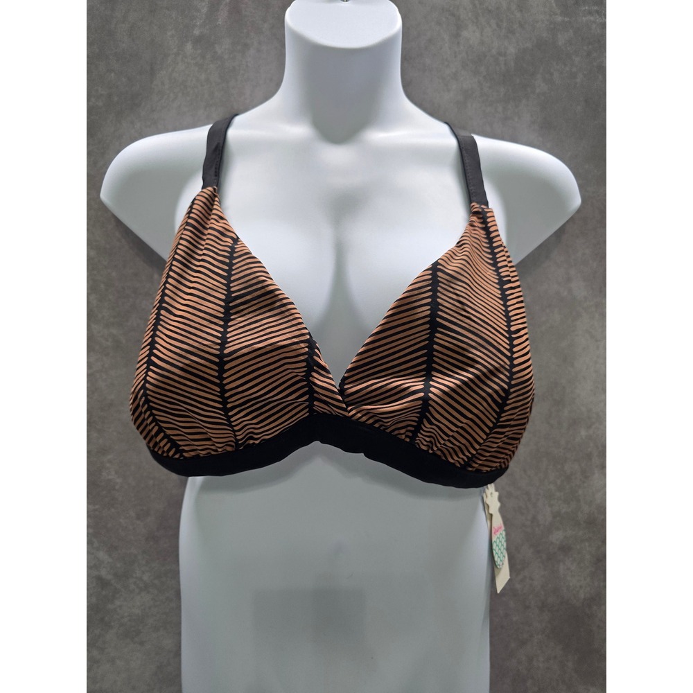 Raisins Black Geometric Bikini Goth Beach Swim Vacation Crisscross Top Plus 24W